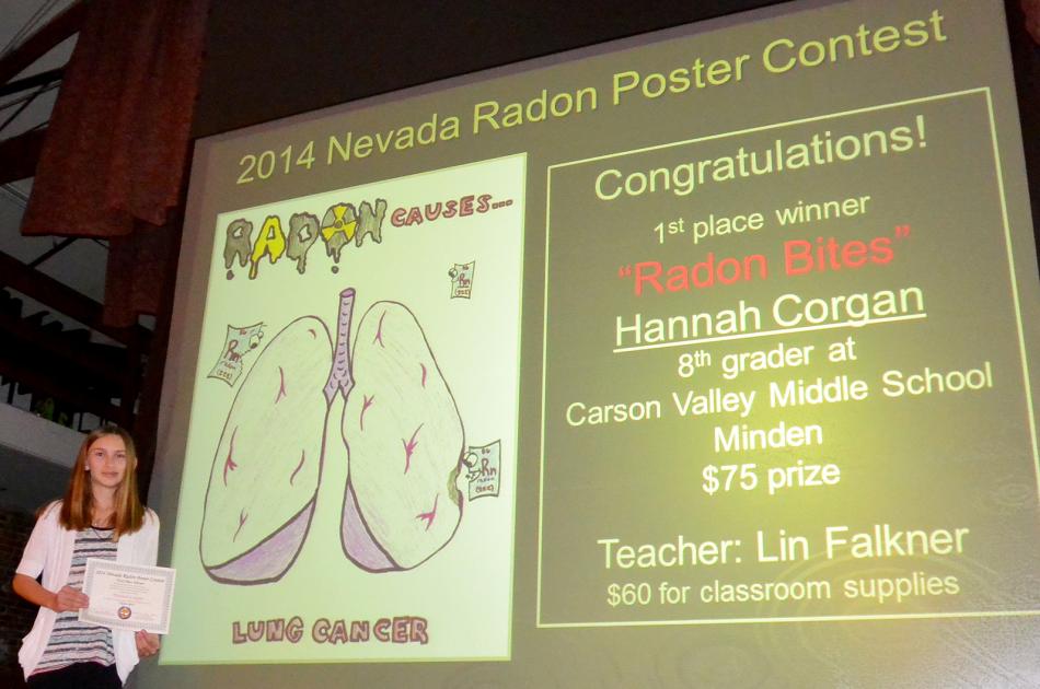 Hannah Corgan, an eighth-grader at Carson Valley Middle School, won first-place honors in last year's radon poster contest.