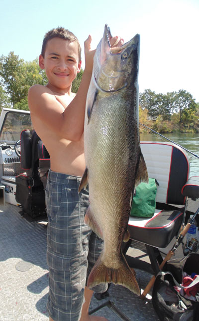 A nice King Salmon from the Sacramento River. Photo courtesy of outdooradventures@sacriverguide.com