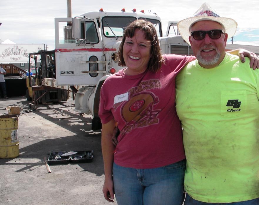 Jennifer King with her father John Jackson as the project unfolds.