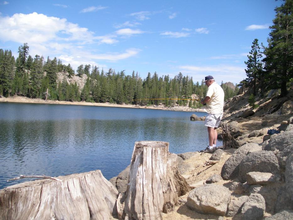 Fisherman at Kinney Reservoir, last year. Photo by Elaine Quilici
