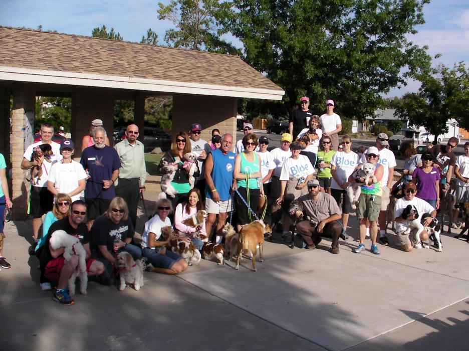 A group photo of Saturday's 5K-9 fun run at River View Park.