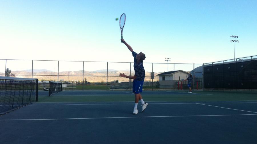 Taylor Saarem strikes an overhead