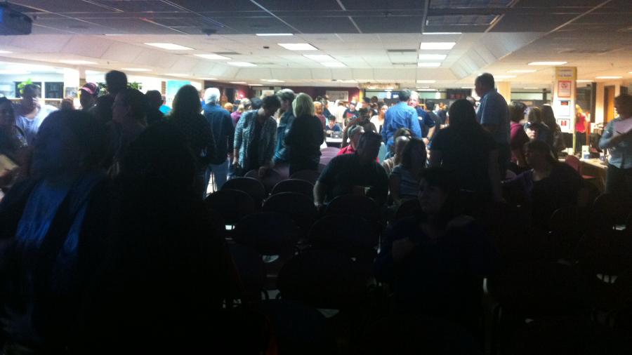 A packed full library