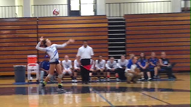 The Senators loading up a serve.