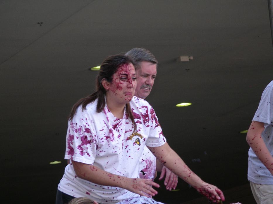 A contestant in the wine stomping contest.  Photo by Elaine Quilici