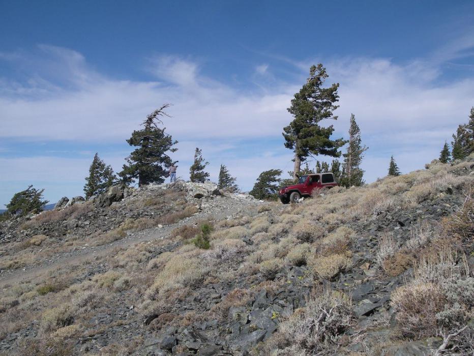 Getting ready to leave Genoa Peak. Photo by Don Quilici
