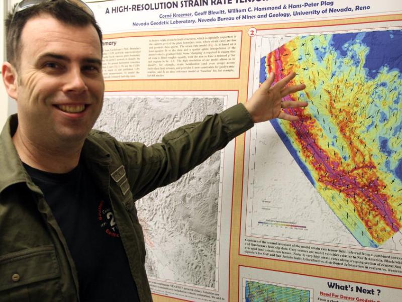 Corné Kreemer, associate professor in the College of Science at UNR, conducts research on plate tectonics.