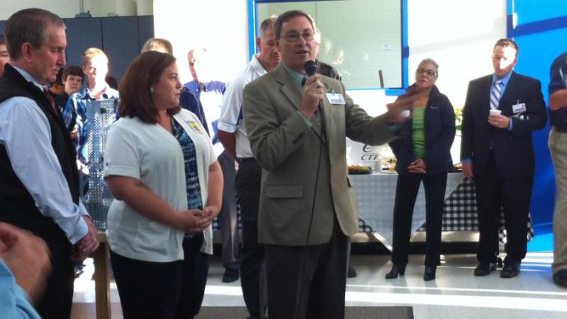 Superintendent Richard Stokes talks about the new lab Friday.