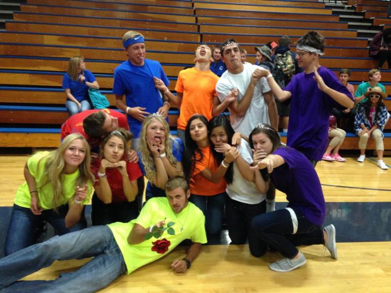 The Homecoming candidates right before the assembly.
