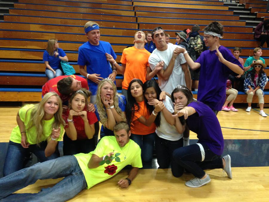 The Homecoming candidates right before the assembly.