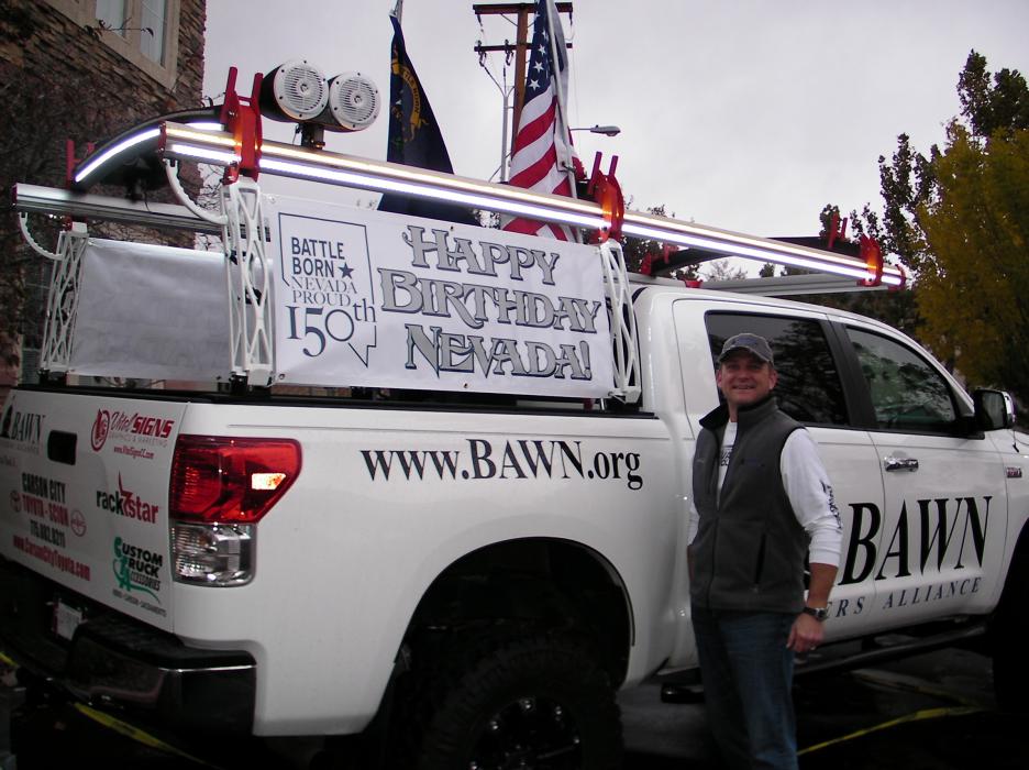 BAWN's parade entry with CEO Aaron West.