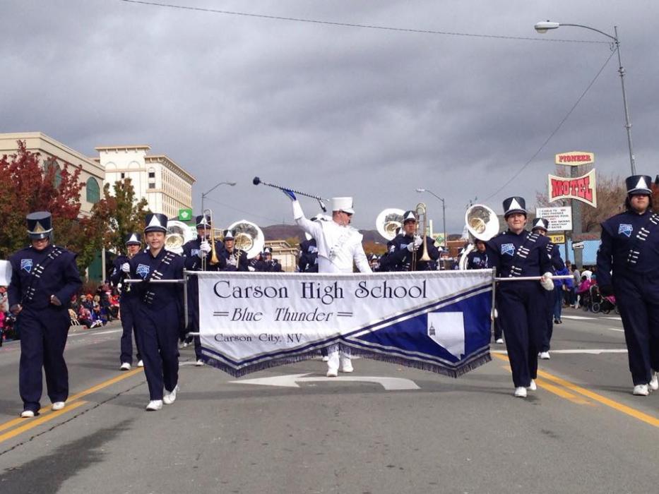 The CHS Blue Thunder Marching Band wins at Battle of the Bands. Photo by Bill Zabelsky