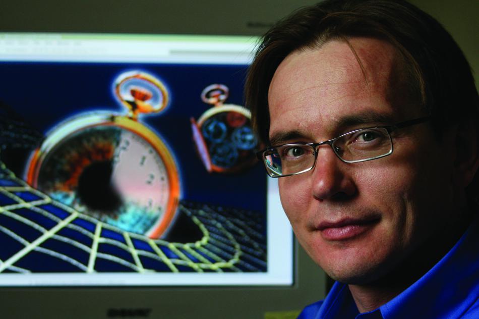 Quantum physicist Andrei Derevianko is proposing using networks of synchronized atomic clocks to detect dark matter.