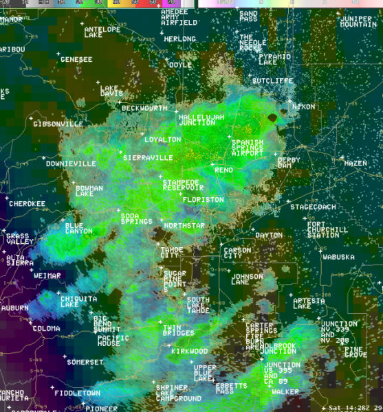 A band of moderate to heavy rain and snow as of 6:30 a.m. The band is slowly shifting southeast and will continue through 9 a.m.