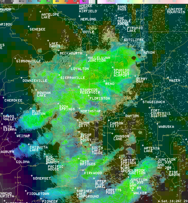 A band of moderate to heavy rain and snow as of 6:30 a.m. The band is slowly shifting southeast and will continue through 9 a.m.