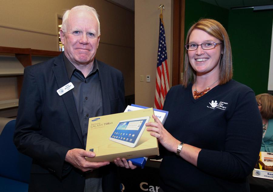 Supervisor John McKenna and Library Director Sena Loyd