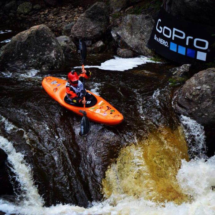 Sage Donnelly prepares for the falls earlier this year.