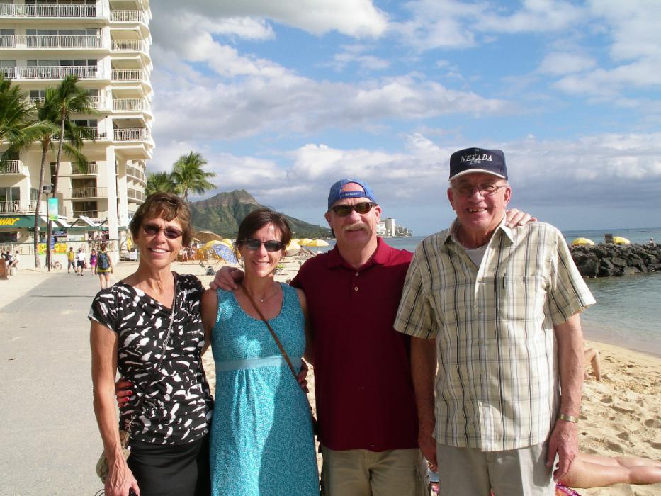 Four Nevadans having fun at Honolulu last winter. Photo courtesy of Elaine Quilici
