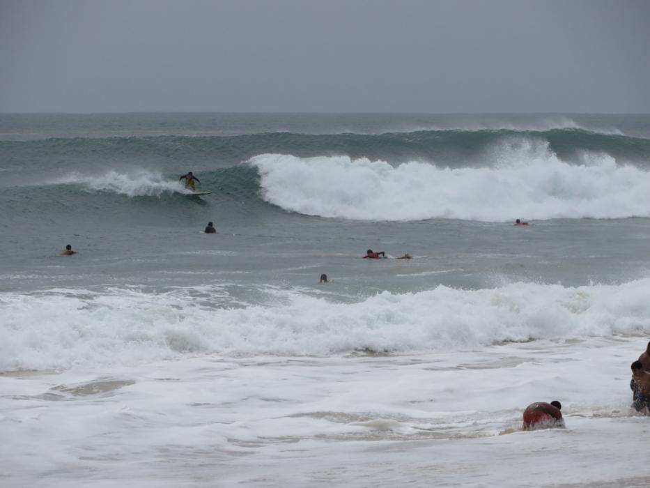 Surfers at Oahu.  Photo by Elaine Quilici