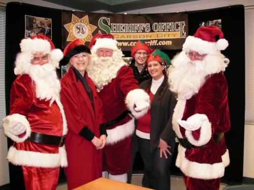 These Santas will be making special home deliveries Christmas Eve. Photo by Jeff Munson