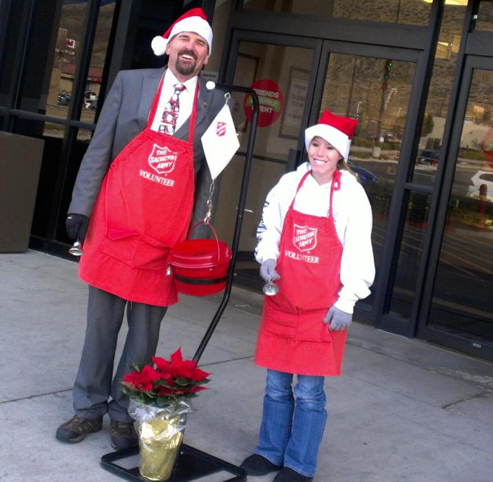 Carson City Supervisor Jim Shirk and his Daughter Lila in front of J.C.Penneys.