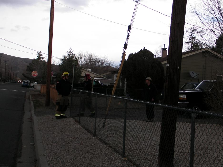 Carson City firefighters were called to a downed cable line on Adams Street earlier today.