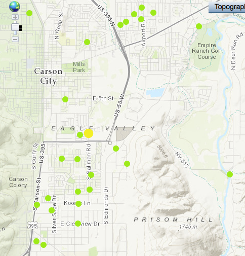 NV Energy map as of 6 p.m. Thursday.