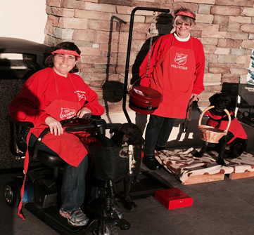Picture from left to right: Linda Hibbard with her Dog Scout Brindy and Terry Cuyler with her Dog Scout Trace.