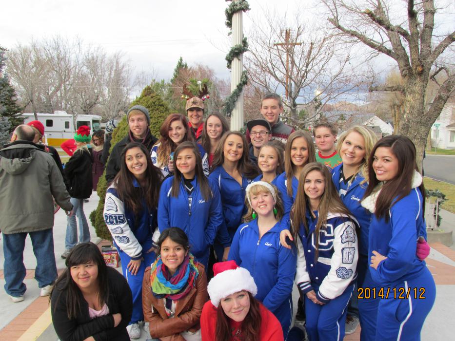 The CHS Spirit Squad and NHS students at a Toys for Tots rally in Carson City.