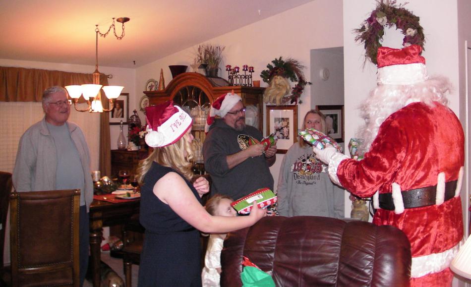The Schomakers family were grateful for the surprise visit by the man in red.