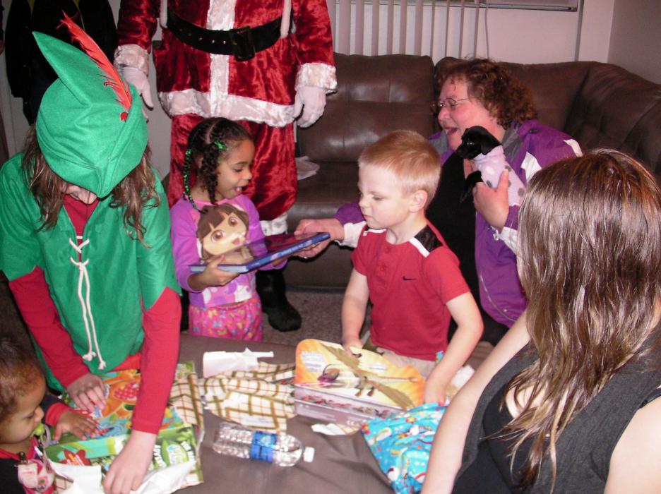 Santa arrives early to the Harrison home on Christmas Eve night via the Carson City sheriff's reserve program.