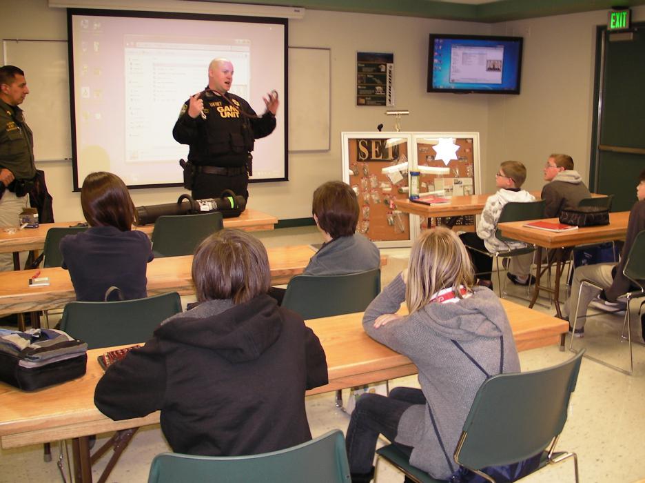 Gang Unit deputy Dan Jones was a presenter Wednesday.