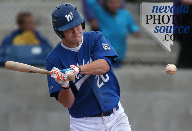 Western Nevada College’s Kody Reynolds prepares to put bat barrel to ball during the 2014 season. Photo by Cathleen Allison