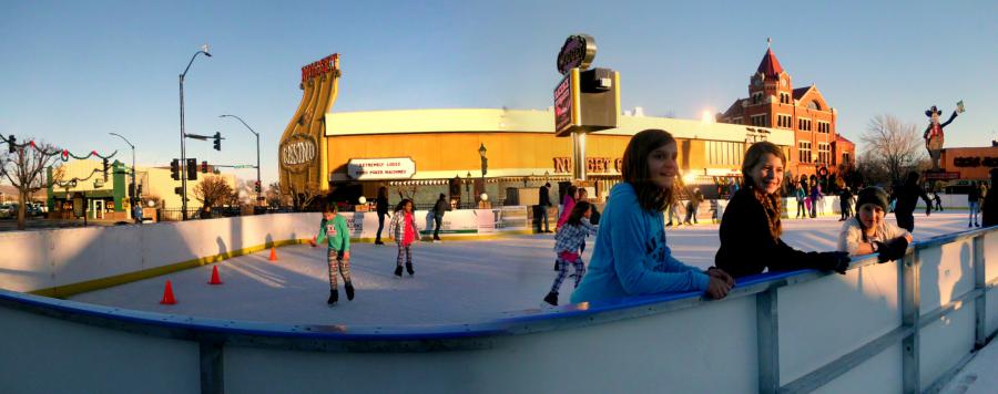 carson City Friends Enjoying the Downtown Ice Rink