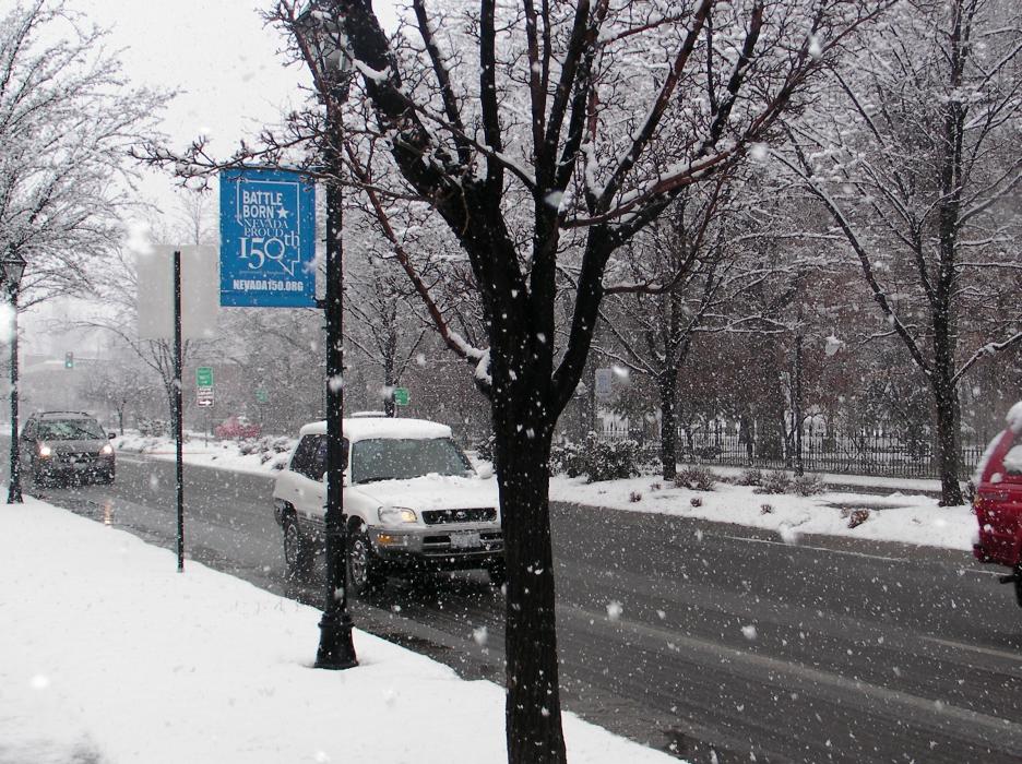 Carson Street clear but wet.