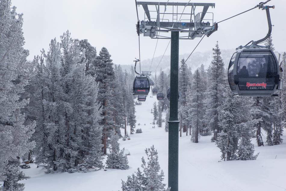 Heavenly Mountain Resort at Lake Tahoe reports 8 inches of snow Saturday.