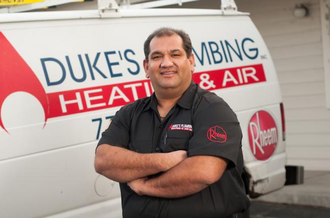 David "Duke" Gutierrez, owner of Duke's Plumbing Heating & Air in Gardnerville, Nevada.