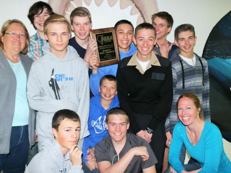 The Carson High Boys Ski Team was awarded the NIAA Academic Award for the highest GPA for Nevada Schools with ski teams.