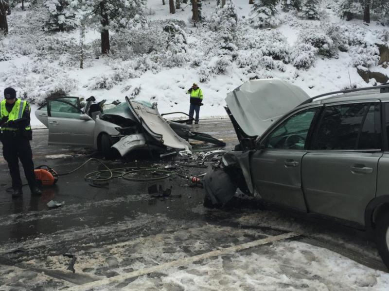 Six people were hospitalized in Saturday's crash near Zephyr Cove. Photo by NHP