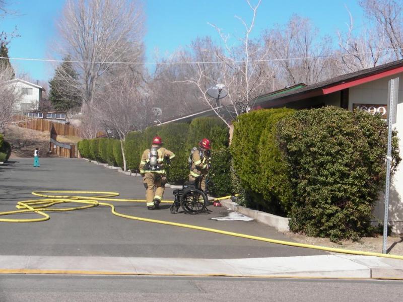 Carson City firefighters arrived at the residence at 1600 Long Street this afternoon.