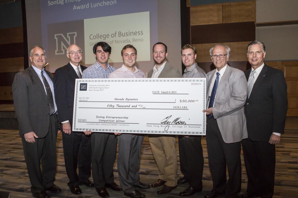 Nevada Dynamics, a student business competition team, received $50,000 for winning the Sontag Entrepreneurship Competition.