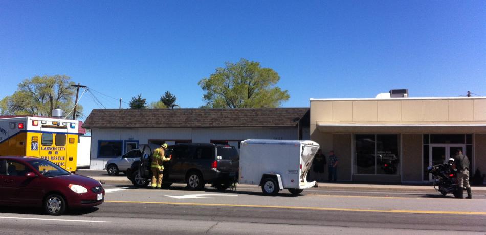 A three vehicle accident ties up traffic Thursday afternoon at Carson Street and Adaline in Carson City.