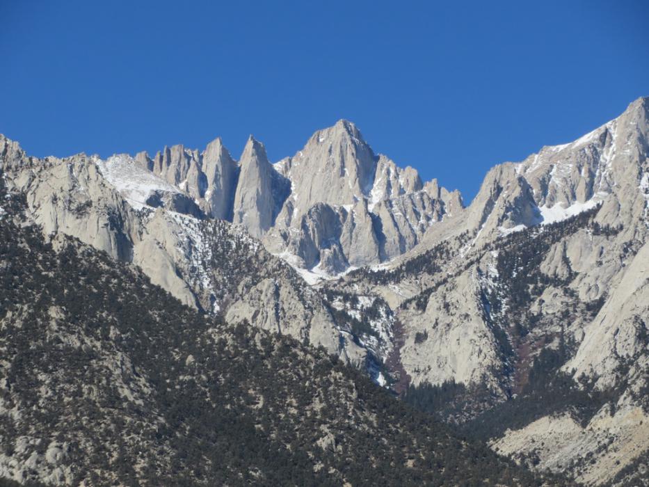 Mount Whitney from the Whitney Portal Road. Photo by Elaine Quilici