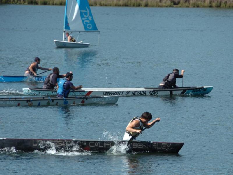 UNR's concrete canoe team dominated the seven northern California teams in five race categories. Photo by Mike Wolterbeek