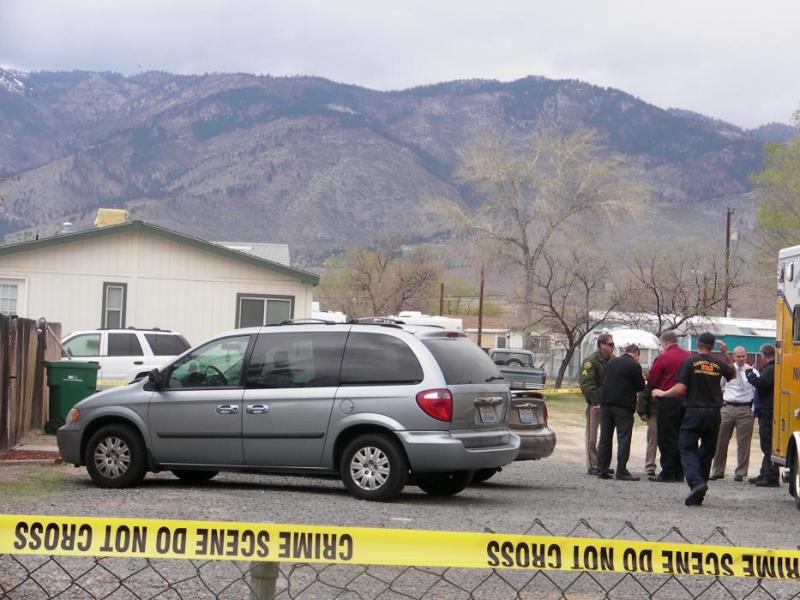 Carson City Sheriff's Office detectives at the crime scene on Dori Way.