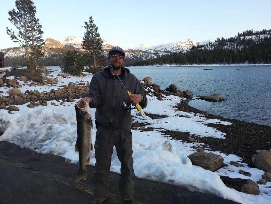 A nice Mackinaw Trout from Caples Lake, Calif.  Photo courtesy of the Caples Lake Resort