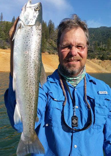 A rainbow trout caught at Shasta Lake, Calif. Photo courtesy of Kirk Portocarrero, Outdoor Adventures
