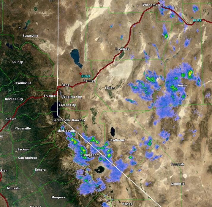 National Weather Service radar as of 1:15 p.m. Monday.