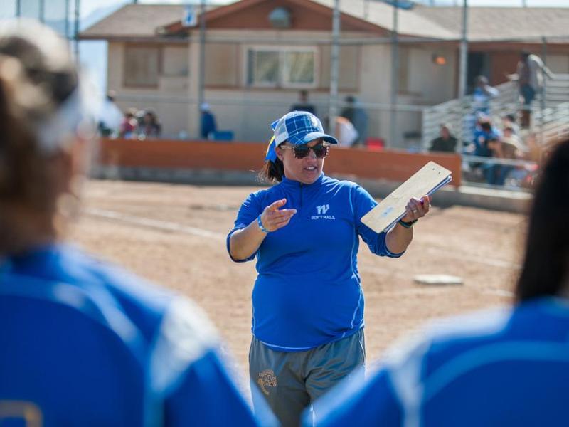 Leah Wentworth, Western Nevada's head coach, led the team to 23 wins, the most in program history. File photo by Cathleen Allison, Nevada Photo Source
