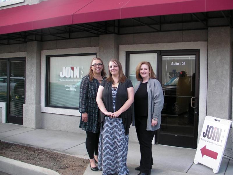 L to R: Augusta Hinton, Casey Noblit and JOIN, Inc., Regional Branch Manager Denise Castle at the new Carson City location.